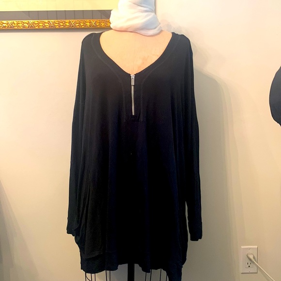 Cable & Gauge black jersey oversized tunic top - Picture 1 of 4